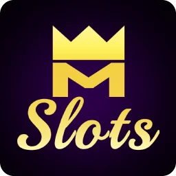 โลโก้ M Slots มงกุฎทองและตัวอักษรสีทองบนพื้นม่วงเข้ม ในหน้ารวมเกมของ AW8