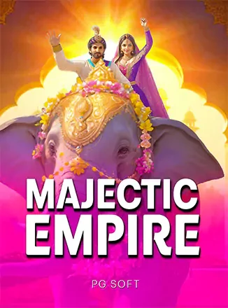 ปกเกม Majestic Empire ช้างประดับกับราชาราชินีโทนชมพูทอง จากคลังภาพ AW8